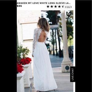 AWAKEN MY LOVE WHITE LONG SLEEVE LACE MAXI DRESS